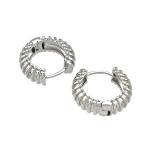 Copper Latchback Earrings Platinum Plated, approx 18.5mm [FN40281]