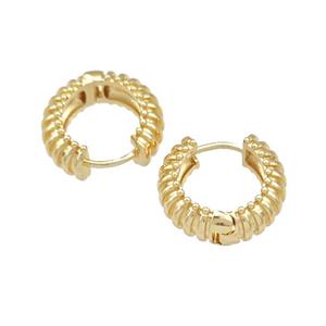 Copper Latchback Earrings Gold Plated, approx 18.5mm [FN40282]