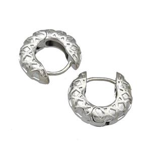 Copper Latchback Earrings Platinum Plated, approx 18.5mm [FN40283]