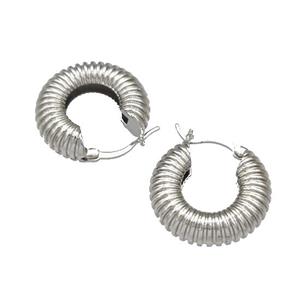 Copper Latchback Earrings Hollow Platinum Plated, approx 20mm [FN40286]