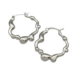 Copper Latchback Earrings Platinum Plated, approx 24-28mm [FN40290]