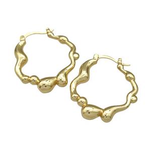 Copper Latchback Earrings Gold Plated, approx 24-28mm [FN40291]