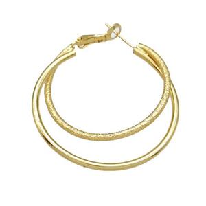 Copper Leaveback Earrings Gold Plated, approx 35mm, 40mm [FN40299]