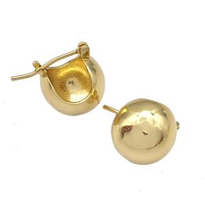 Copper Latchback Earrings Hollow Gold Plated, approx 14mm [FN40321]