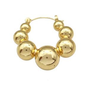 Copper Latchback Earrings Hollow Gold Plated, approx 30mm [FN40332]