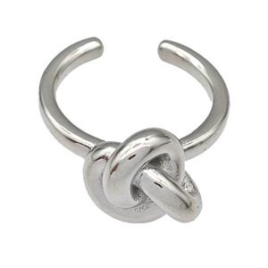 Copper Rings Knot Platinum Plated, approx 13mm, 18mm dia [FN40415]