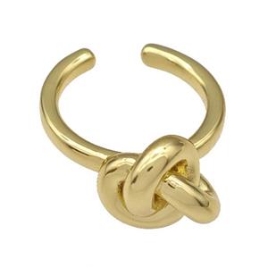 Copper Rings Knot Gold Plated, approx 13mm, 18mm dia [FN40416]