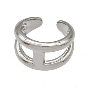 Copper Rings Platinum Plated, approx 13mm, 18mm dia [FN40417]