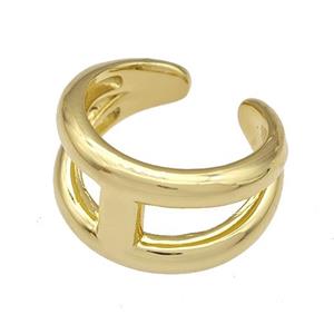 Copper Rings Gold Plated, approx 13mm, 18mm dia [FN40418]