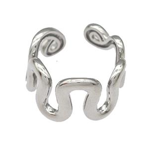 Copper Rings Platinum Plated, approx 12mm, 18mm dia [FN40421]