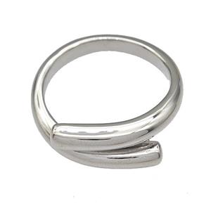 Copper Rings Adjustable Platinum Plated, approx 7mm, 18mm dia [FN40425]