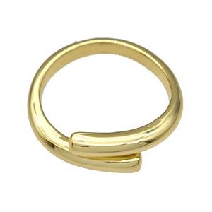 Copper Rings Adjustable Gold Plated, approx 7mm, 18mm dia [FN40426]