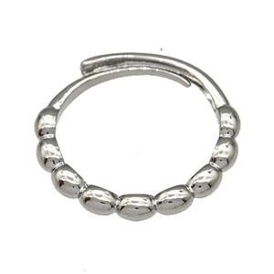 Copper Rings Adjustable Platinum Plated, approx 3mm, 18mm dia [FN40427]