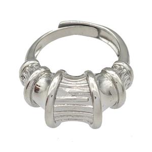 Copper Rings Adjustable Platinum Plated, approx 13mm, 18mm dia [FN40433]