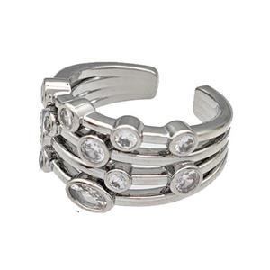 Copper Rings Micro Pave Zirconia Platinum Plated, approx 12mm, 18mm dia [FN40444]