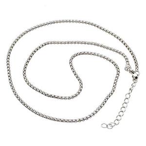 Copper Necklace Chain Platinum Plated, approx 2mm, 40-45cm length [FN40568]