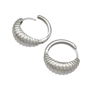 Copper Hoop Earrings Platinum Plated, approx 20mm [FN40580]