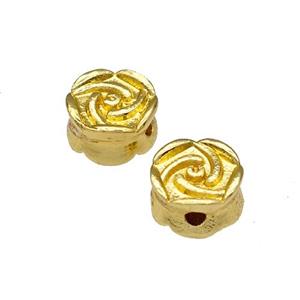 Copper Flower Beads Gold Plated, approx 7mm [FN40590]