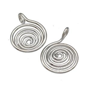 Copper Circle Pendant Swirl Platinum Plated, approx 14mm [FN40594]