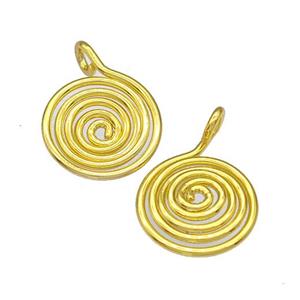 Copper Circle Pendant Swirl Gold Plated, approx 14mm [FN40595]