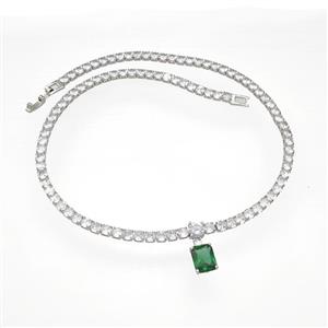 Copper Bracelets Pave Zircon Platinum Plated, approx 8-10mm, 4mm, 38cm length [FN40608]