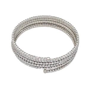 Copper Bangles Micro Pave Zirconia Platinum Plated, approx 2mm, 55mm dia [FN40610]