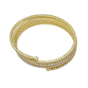 Copper Bangles Pave Zircon Gold Plated, approx 2mm, 55mm dia [FN40612]