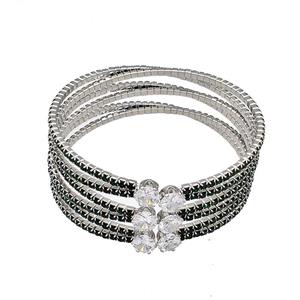 Copper Bangles Pave Black Zircon Platinum Plated, approx 6mm, 2mm, 55mm dia [FN40628]