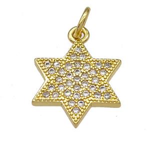 Copper Star Pendant Micropave Zirconia Gold Plated, approx 14mm [FN40645]