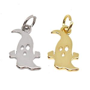 Halloween Ghost Charms Copper Pendant Mixed, approx 9-12mm [FN40649]