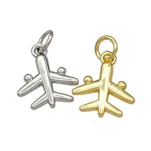 Copper Airplane Charms Pendant Mixed, approx 11mm [FN40652]