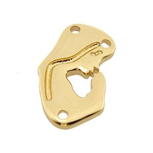 Virgin Mary Charms Copper Pendant Prayer 2loops Gold Plated, approx 11-16mm [FN40654]