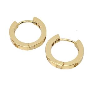 Copper Hoop Earrings Gold Plated, approx 14mm [FN40667]
