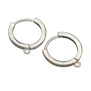 Copper Hoop Earrings Platinum Plated, approx 16mm [FN40668]