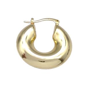 Copper Latchback Earrings Hollow Gold Plated, approx 32mm [FN40674]