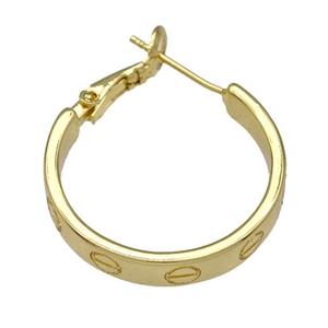 Copper Leaveback Earrings Gold Plated, approx 25mm [FN40684]