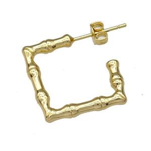 Copper Stud Earrings Gold Plated, approx 18mm [FN40685]