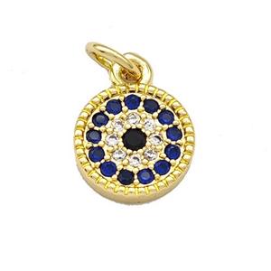 Copper Circle Pendant Micro Pave Zirconia Gold Plated, approx 10mm [FN40734]