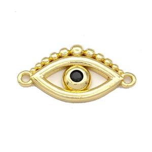 Copper Eye Connector Pave Zircon Gold Plated, approx 11-16mm [FN40738]