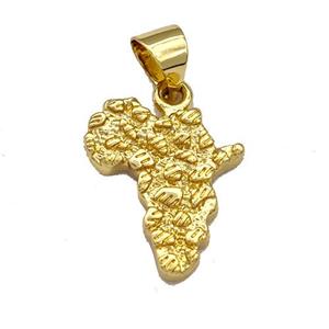African Map Copper Pendant Gold Plated, approx 13-15mm [FN40786]