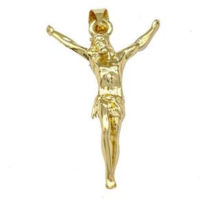 Jesus Charms Copper Pendant Gold Plated, approx 20-30mm [FN40796]