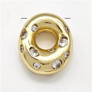 Copper Number-0 Pendant Micro Pave Zirconia Gold Plated, approx 10-20mm [FN41138]