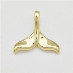 Copper Shark-tail Pendant Gold Plated, approx 15mm [FN41154]