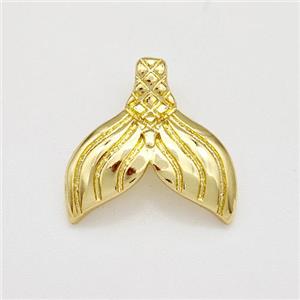 Copper Shark-tail Pendant Gold Plated, approx 15mm [FN41155]