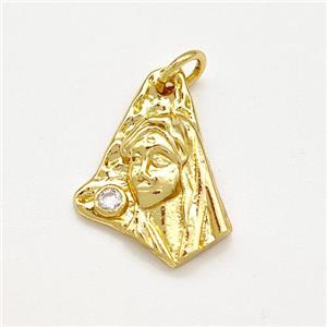 Tribe Girls Copper Slice Pendant Pave Zircon Gold Plated, approx 12-18mm [FN41172]