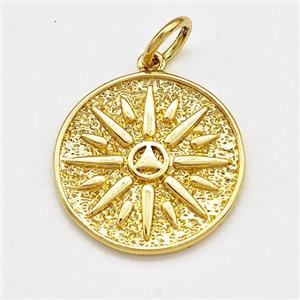 Copper Sun Charms Pendant Gold Plated, approx 18mm [FN41186]