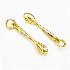 Spoon Charms Copper Pendant Gold Plated, approx 5-25mm [FN41215]