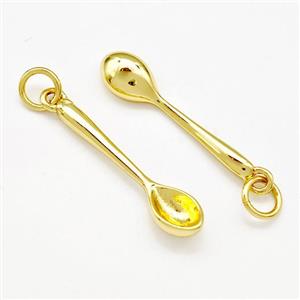 Spoon Charms Copper Pendant Gold Plated, approx 5-25mm [FN41216]