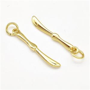 Knife Charms Copper Pendant Gold Plated, approx 3-25mm [FN41218]