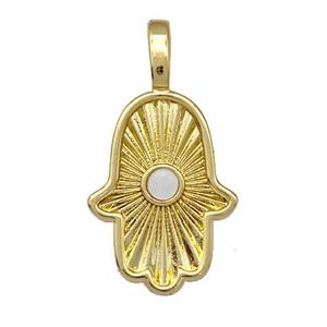 Copper Hamsahand Charms Pendant Gold Plated, approx 14-19mm [FN41339]